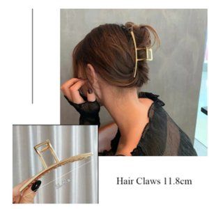 NEW Gold Metal Band Hair Claw Clip